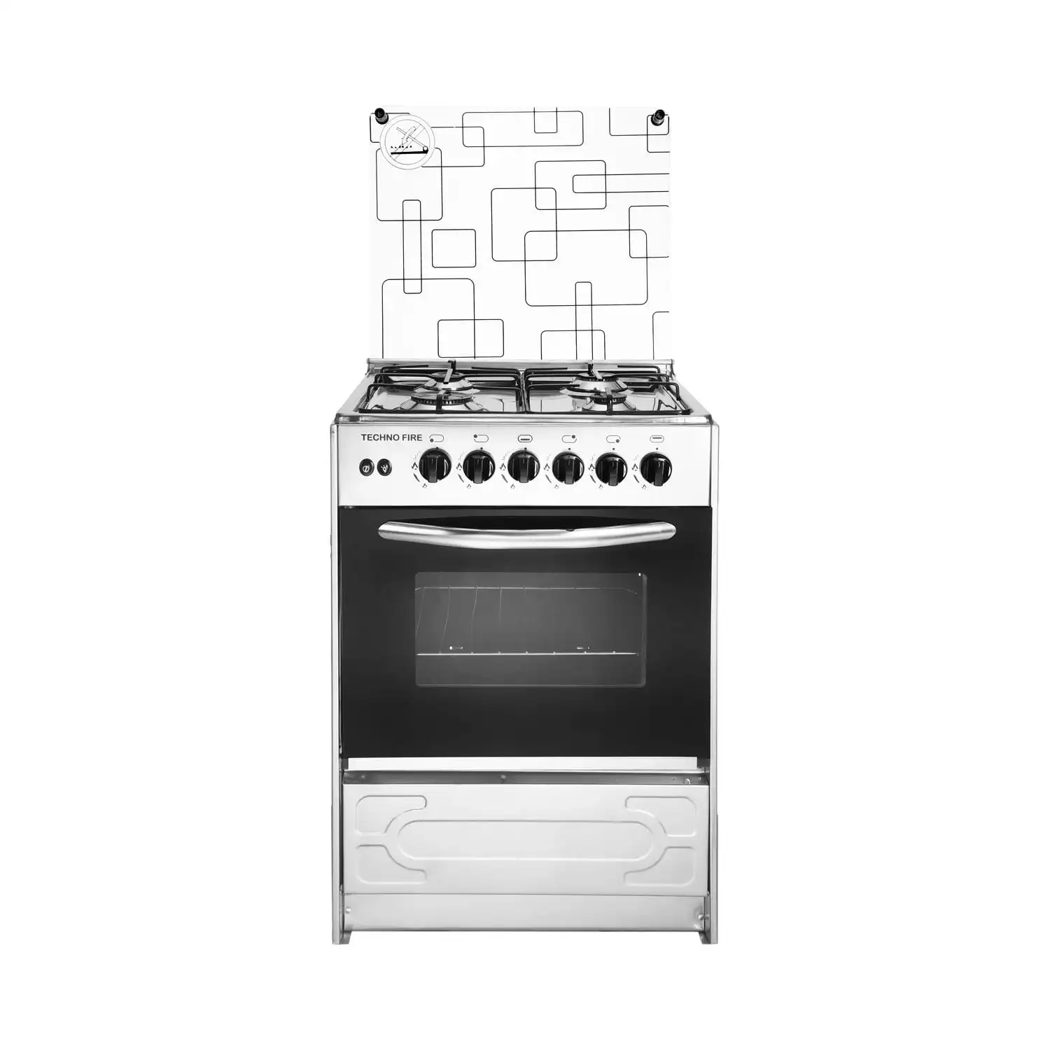 بوتاجاز تكنو فاير، 4 شعلة 55×55 سم، فضى- TF80SG